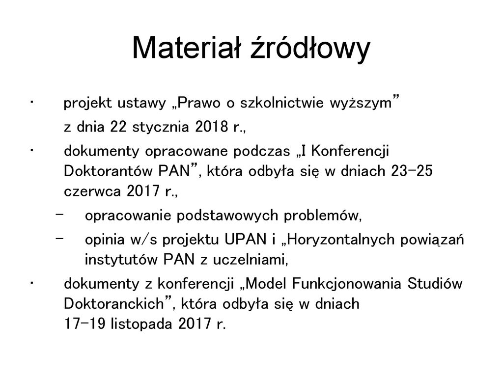 Szko Y Doktorskie Instytut W Polskiej Akademii Nauk Ppt Pobierz